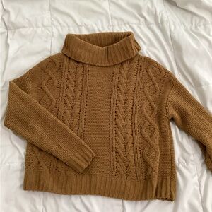 Billabong Brown Cable Knit Turtleneck Sweater